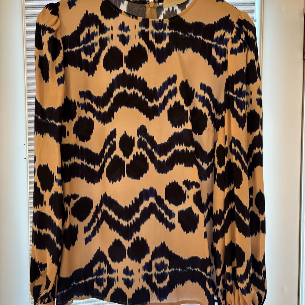 Ulla Johnson Blue and Orange Patterned Blouse